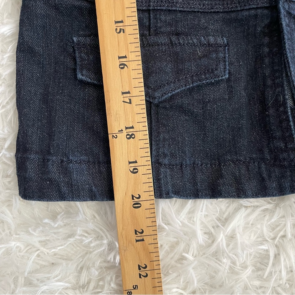 Talbots Fitted Denim Open front Blazer Jacket Womens 6 Petite Dark Wash - Picture 6 of 7